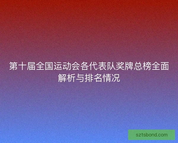 第十届全国运动会各代表队奖牌总榜全面解析与排名情况